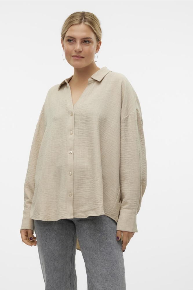 VMMELANEY QUEENY LS SHIRT WVN NOOS 10316389 Overcast/Melange